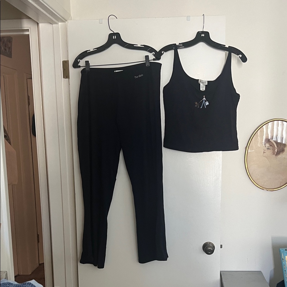 The Girls Black Women's Track Pants & Tank Set